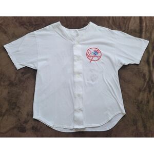 Vintage‎ 1980s New York Yankees 02 Baseball Jersey T-Shirt Sport White Size L/XL
